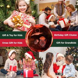 Lámpara de Noche LED USB con Bola de Cristal 3D, Diseño de Medusa, Delfín, Ballena y Concha, para Decoración de Dormitorio y Hogar, Venta al Por Mayor - Product Image 2