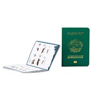 Livret de passeport en carton personnalisé avec impression numérique couleur, estampage à chaud, logo/design graphique sur mesure