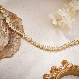 Collana con Diamante Giallo Romano, Placcatura Elettrolitica, Separazione del Colore, Stile Retrò <span class=keywords><strong>Opera</strong></span>, Modellazione <span class=keywords><strong>Abbigliamento</strong></span> Femminile, Choker con Zirconi - Product Image 3