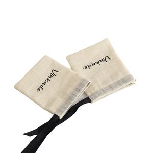 Custom Logo Linen Cotton Muslin Mini <b>Pouch</b> Thick <b>Drawstring</b> Dust Bag for Jewelry-Necklace Earring Rings-for Wallet Use Packaging - Product Image 4