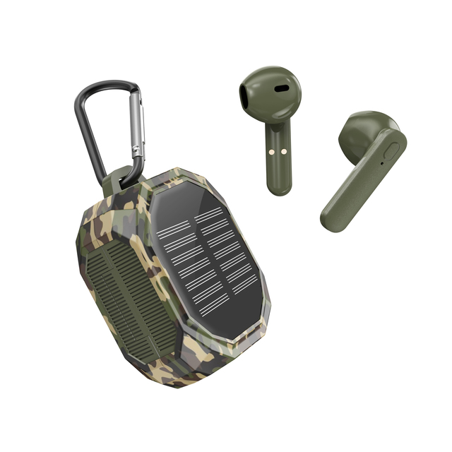 OEM ODM Wireless Outdoor Solar Charging Headphones Sport Music Real HiFi Stereo Solar Power Charging Wireless Earbuds
