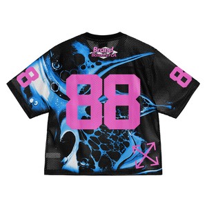 Personnalisez votre marque Sublimation Print Classic Retro Football Casual T-shirt 100% Polyester Boxy Fit American Football Fan Jersey - Product Image 6