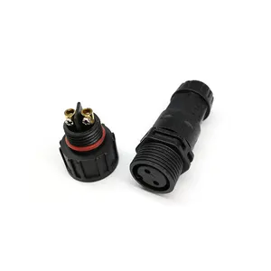 Montaje de conector M20, Cable eléctrico IP68 de 3 pines, resistente al agua, tornillo en forma de T, conector eléctrico giratorio sin soldadura