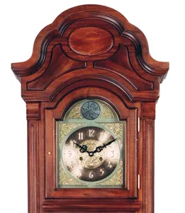 Sàn ông đồng hồ bằng gỗ trường hợp được chiếu sáng Dimmable đến ba cài đặt bằng cách chạm vào bản lề trên