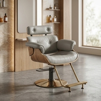 Fauteuil de Barbier de Luxe en Cuir Synthétique, Inclinable, Pivotant à 360 Degrés, Réglable en Hauteur, pour Salon de Coiffure (Vente en Gros)