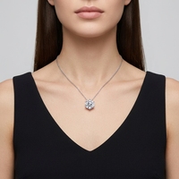 Collier en argent sterling 925 avec pendentif solitaire en moissanite de 1 carat, taille ronde, 6 griffes, minimaliste, unisexe