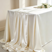 Grande nappe carrée en satin lisse pour table de mariage, chemin de table pour fête de mariage, couverture de table en tissu satiné pour mariage
