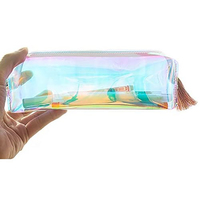 Mode écologique laser transparent en plastique PVC crayon stylo étui