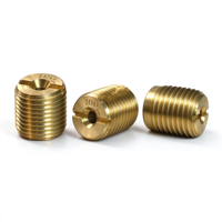 Bouchon fileté fendu en laiton usiné CNC avec filetage externe et trou traversant pour applications automobiles, plomberie, machines pneumatiques et quincaillerie