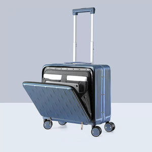 Small Carry-On <b>Suitcase</b> 18-Inch Lightweight Swivel Wheels Unisex Business Travel Zipper Closure Solid Color Expandable - Product Image 3