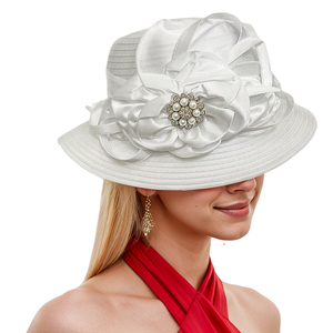 Chapeau fascinateur en tissu élégant et formel, très vendu, charmant chapeau d'église en diamant, chapeau haut de forme polyvalent et tendance pour femmes, décoration de fête - Product Image 1