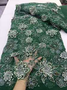 Tessuto africano in Tulle con perline e paillettes, pizzo a rete viola, adatto per abiti da sposa e abiti da festa - Product Image 2