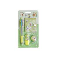 Ensemble de fournitures scolaires et de bureau personnalisé de 8 pièces avec impression couleur, crayon, gomme, règle, sac pour enfants, cadeau promotionnel