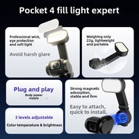 Lumière vidéo LED magnétique pour DJI Osmo Pocket 4 4p Gimbal 180 °   Mini Lampe Rotative pour Vlog, Accessoire Portable pour Appareil Photo