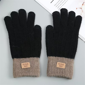 Guantes de lana de alpaca para hombre y mujer, guantes cálidos de invierno para exteriores con pantalla táctil y cinco dedos - Product Image 4