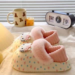 Mignon chat étoile bleu style maison école d'hiver essentiel confortable et chaud étudiant pantoufles en coton pour les filles - Product Image 2