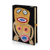 Livre pochette boîte à broderie sac à main imprimé doublure personnalisé fourre-tout en cuir femmes sac à main sac à bandoulière pochette de luxe brodé