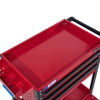Chariot de rangement à 3 niveaux avec bacs amovibles en acier laminé à froid pour atelier 700*460*410mm