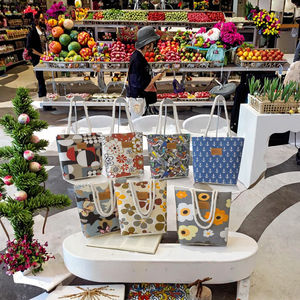 Bolso de <span class=keywords><strong>Hombro</strong></span> de Lona para Mujer, Estilo Étnico Artístico, Gran Capacidad, Moderno, con Patrón de Letras Impresas, Venta al Por Mayor - Product Image 3