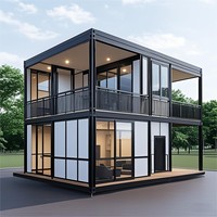 Maisons préfabriquées de luxe de conception moderne, maisons conteneurs, bâtiments modulaires portables, hôtel, villa avec panneaux solaires