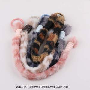 Plush Phone <b>Lanyard</b> Middle Size Leopard Print Anti Loss Strap <b>For</b> Mobile Phone Keychain Accessory - Product Image 5