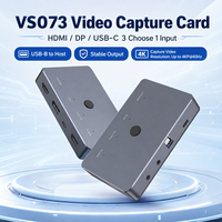 Tarjeta de Captura 3 en 1 HDMI DP USB-C3.0 4K60 con Salida HDMI en Bucle, VRR, HDR, Entrada de Micrófono de 3.5mm, Salida de Audio, Sin Controladores, para Transmisión en Vivo de Juegos