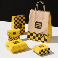 Caja de embalaje de comida rápida desechable personalizada patatas fritas perro caliente pollo frito hamburguesa cajas de papel para llevar