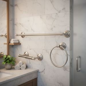 Juego de Baño de Hierro Estilo Jardín Clásico con Portarrollos, Toallero y Anillo para Toalla para Hotel, Resort, Hogar - Product Image 1