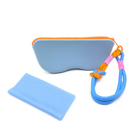 Nouvelle boîte de rangement pour lunettes de soleil en silicone grande capacité, étui souple portable à fermeture éclair, design suspendable