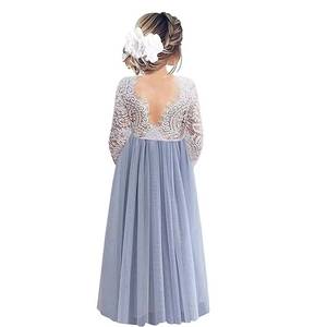 Robe de mariée élégante en maille avec dos en dentelle pivoine, coupe trapèze droite, robe de demoiselle d'honneur - Product Image 3