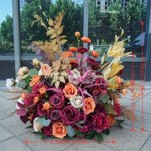 Hot Sale Handmade <b>Artificial</b> Silk Roses Centerpiece Aisle <b>flower</b> for Wedding and Christmas Decor - Product Image 2