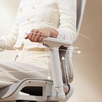 Chaise de bureau ergonomique à dossier haut en maille respirante avec appui-tête réglable en hauteur et repose-pieds rétractable
