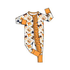 Conjuntos de Pijamas para Niñas con Lazos Naranjas y Negros, Ropa al por Mayor para Hermanas, Ropa de Moda Infantil a Precio de Fábrica - Product Image 2