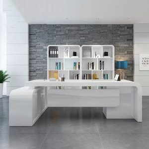 Bán Buôn Home Sử Dụng Thiết Kế Hiện Đại Hình Dạng Đẹp Bền Giám Đốc Điều Hành Văn Phòng Bàn Trắng Boss Viết Bảng - Product Image 2