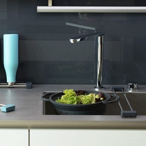 Rây Có Thể Gập Lại Bằng <span class=keywords><strong>Silicon</strong></span> Chịu Nhiệt Lớn 26 Cm Có Thể Gập Lại, Tiết Kiệm Không Gian Và Rây Nhà Bếp Và Ste Và Steamer - Product Image 6