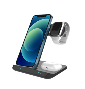Venta caliente 3 en 1 cargador inalámbrico 15W carga rápida teléfono celular portátil magnético múltiple estación de carga de escritorio - Product Image 1