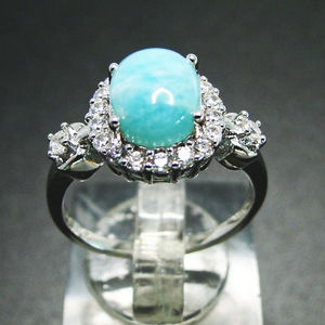 Anillo de Larimar Natural, Anillo de Plata de Ley con Larimar Dominicano, Anillo Solitario - Product Image 3