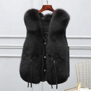 <span class=keywords><strong>Gilet</strong></span> en fourrure de renard pour femmes Style jeune vêtements d'extérieur haut de gamme printemps automne fausse fourrure minceur polyvalent mode tricoté méthode de tissage - Product Image 4
