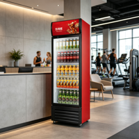 Réfrigérateur à boissons blanc à porte simple avec refroidissement direct par le bas et boîte lumineuse publicitaire personnalisée pour les magasins de proximité