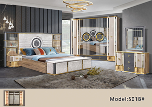 Ensemble de meubles de <span class=keywords><strong>chambre</strong></span> à coucher de luxe en bois et cuir, lit king-size, <span class=keywords><strong>chambre</strong></span> double pour adultes, cadre en bois, ensemble complet de meubles de <span class=keywords><strong>chambre</strong></span> à coucher modernes et luxueux - Product Image 5