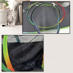 猫キティと小動物のための2つのキューブ猫トンネルを備えた屋内ポータブル猫テント2ウェイのための家の外の虹 - Product Image 5