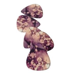 ปิ๊กกีตาร์ลายดอกซากุระ ลายพิมพ์สองด้าน ทำจากเซลลูลอยด์ จำนวน 100 ชิ้น - Product Image 4