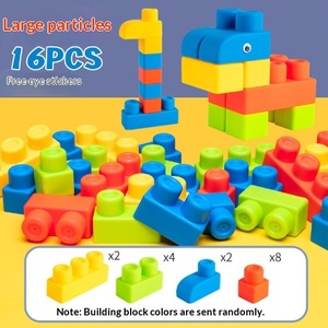 Bloques de Construcción de Goma Suave de Partículas Grandes para Niños, <span class=keywords><strong>Juguetes</strong></span> Educativos de Animales para Bebés de <span class=keywords><strong>1</strong></span> <span class=keywords><strong>Año</strong></span>, con Cubo de Almacenamiento para Ensamblar - Product Image 6