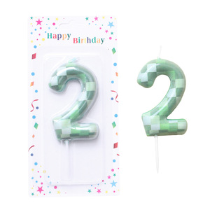 Velas de Cumpleaños con Números a Cuadros Verdes Estilo <span class=keywords><strong>Minecraft</strong></span> 2026, Adornos para Pastel con Temática de Videojuegos <span class=keywords><strong>0</strong></span>-9, Precio de Fábrica al por Mayor - Product Image 6