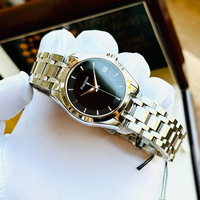 Montre mécanique automatique pour femme, verre saphir, boîtier et bracelet en acier inoxydable, affichage de la date, chronographe, étanche 50m