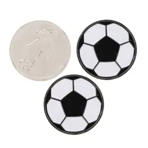 Bulk cheap custom metal zinc alloy soft enamel sport football toss soccer referee flip coin
