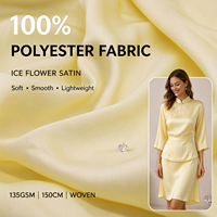 Tissu satiné imitation acétate Ice Flower, double face, 100% polyester, 135 GSM, pour robe Cheongsam pour femmes