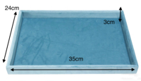 Plateau de présentation de bijoux TaiYi, élégant plateau de présentation de bijoux en velours bleu clair, plateau empilable pour collier et bague, organisateur de bijoux