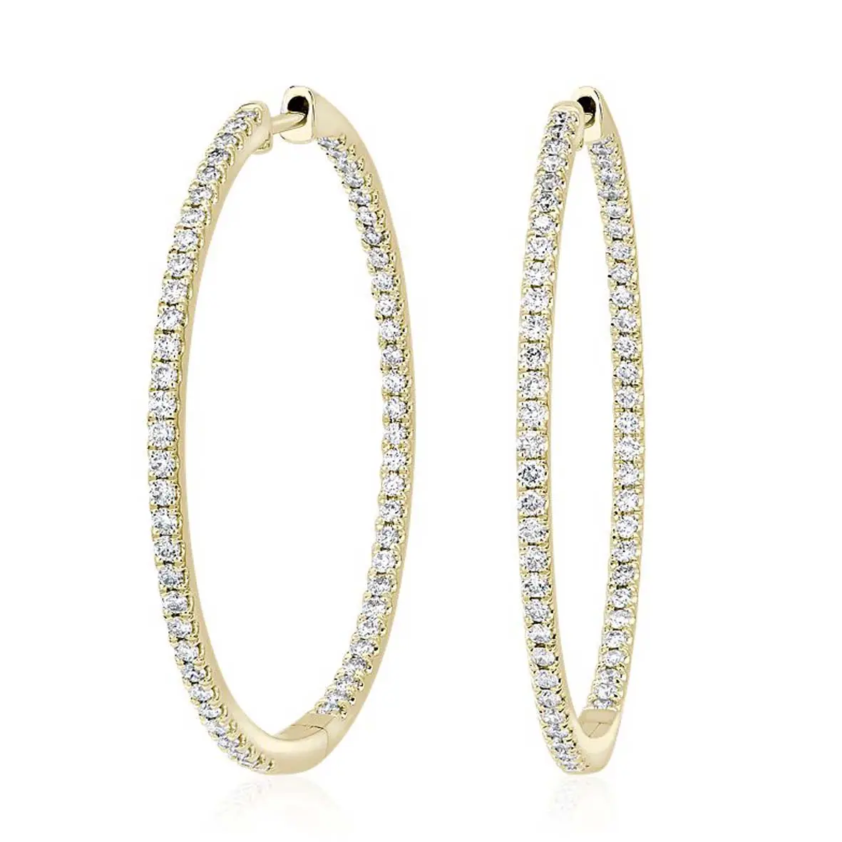 925 sterling silver Diamond huggie earring Custom 14K rose solid Yellow Gold Jewelry Moissanite drop hoop earring stud for women