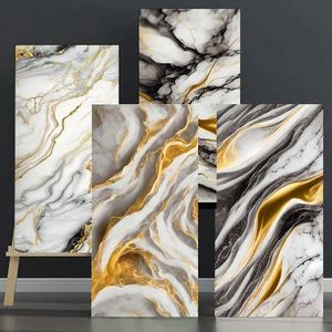 Feuille de marbre en PVC doré Panneau décoratif Panneau mural en charbon de bambou Autres panneaux Fibre 3d Panneaux muraux - Product Image 5